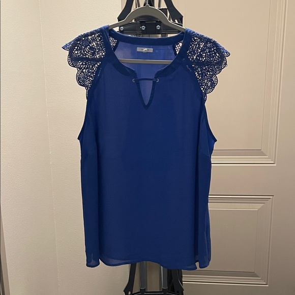 Maurices Tops - Maurices Royal Blue Lace Accent Blouse